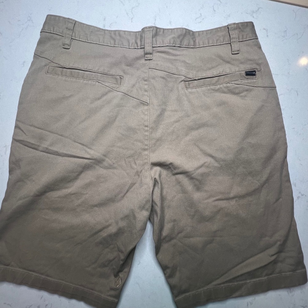 Volcom Tan Stretch Chino Shorts Mens 36 Khaki Brown Skate Casual - Picture 6 of 9